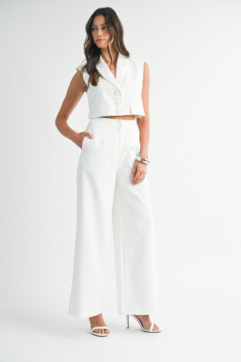 Power Chic: Wide-Leg Pants & Cropped Blazer Set