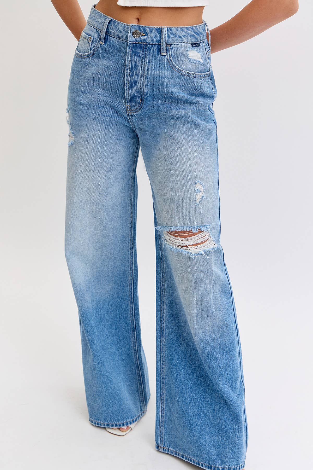 High Rise Wide Leg Cello Jeans.