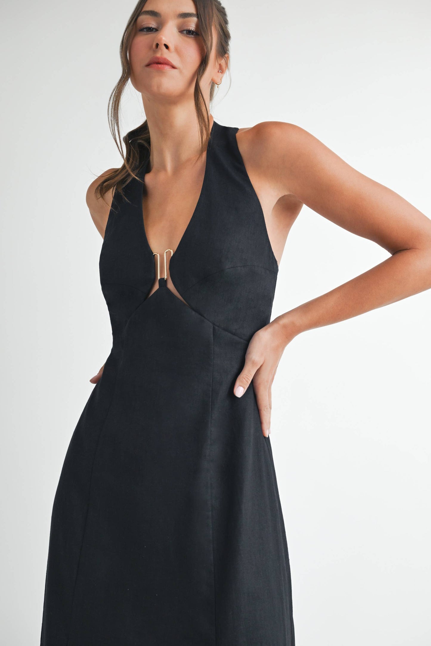 Black Linen Maxi Dress