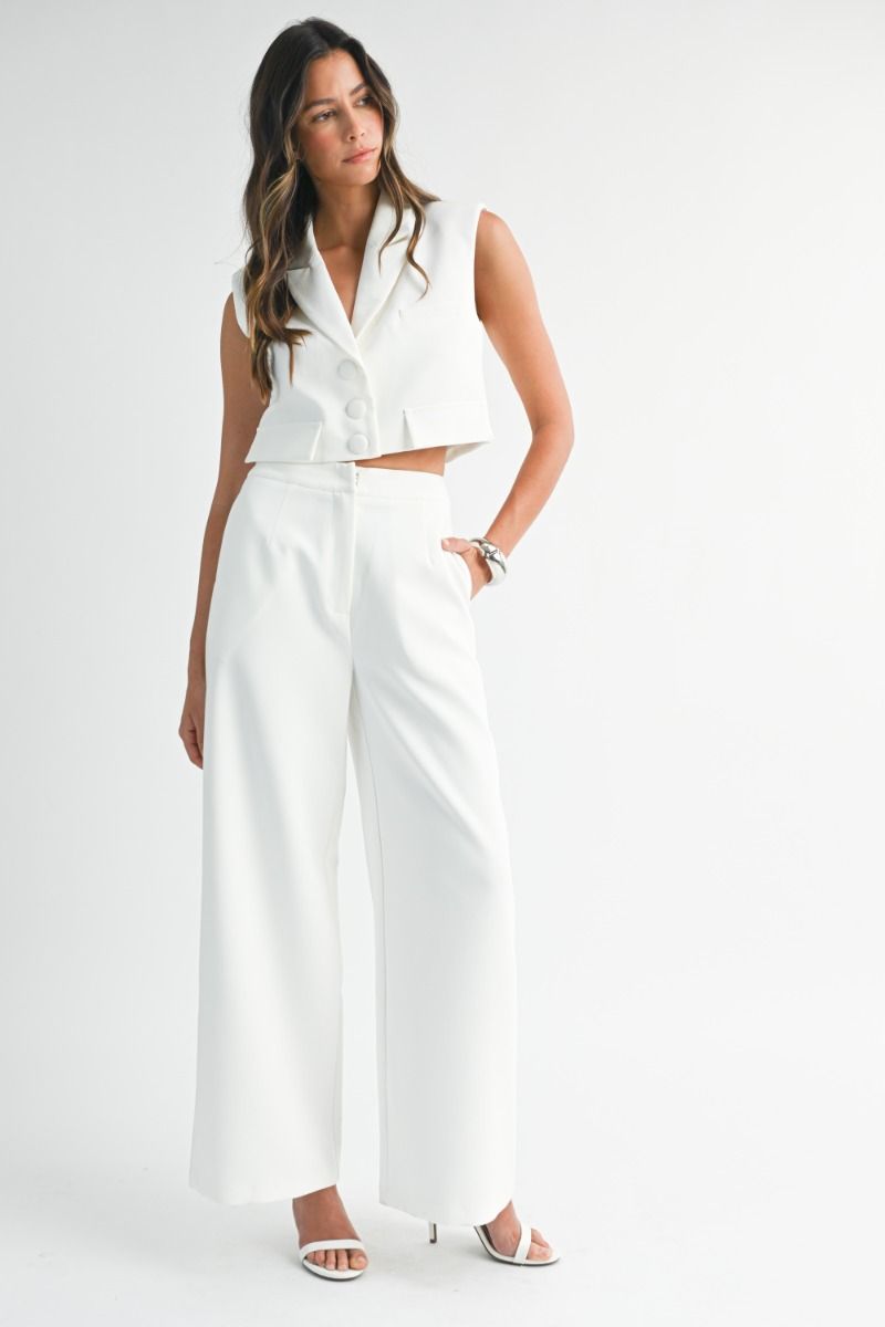 Power Chic: Wide-Leg Pants & Cropped Blazer Set