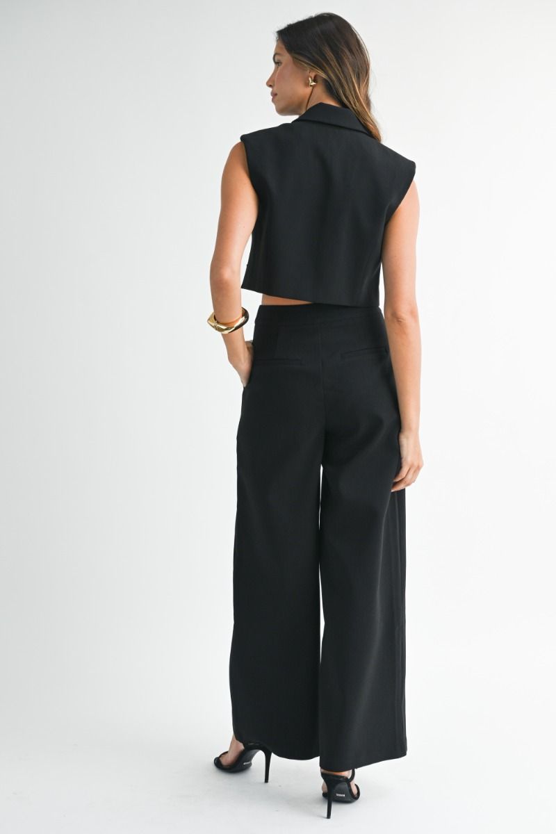 Power Chic: Wide-Leg Pants & Cropped Blazer Set