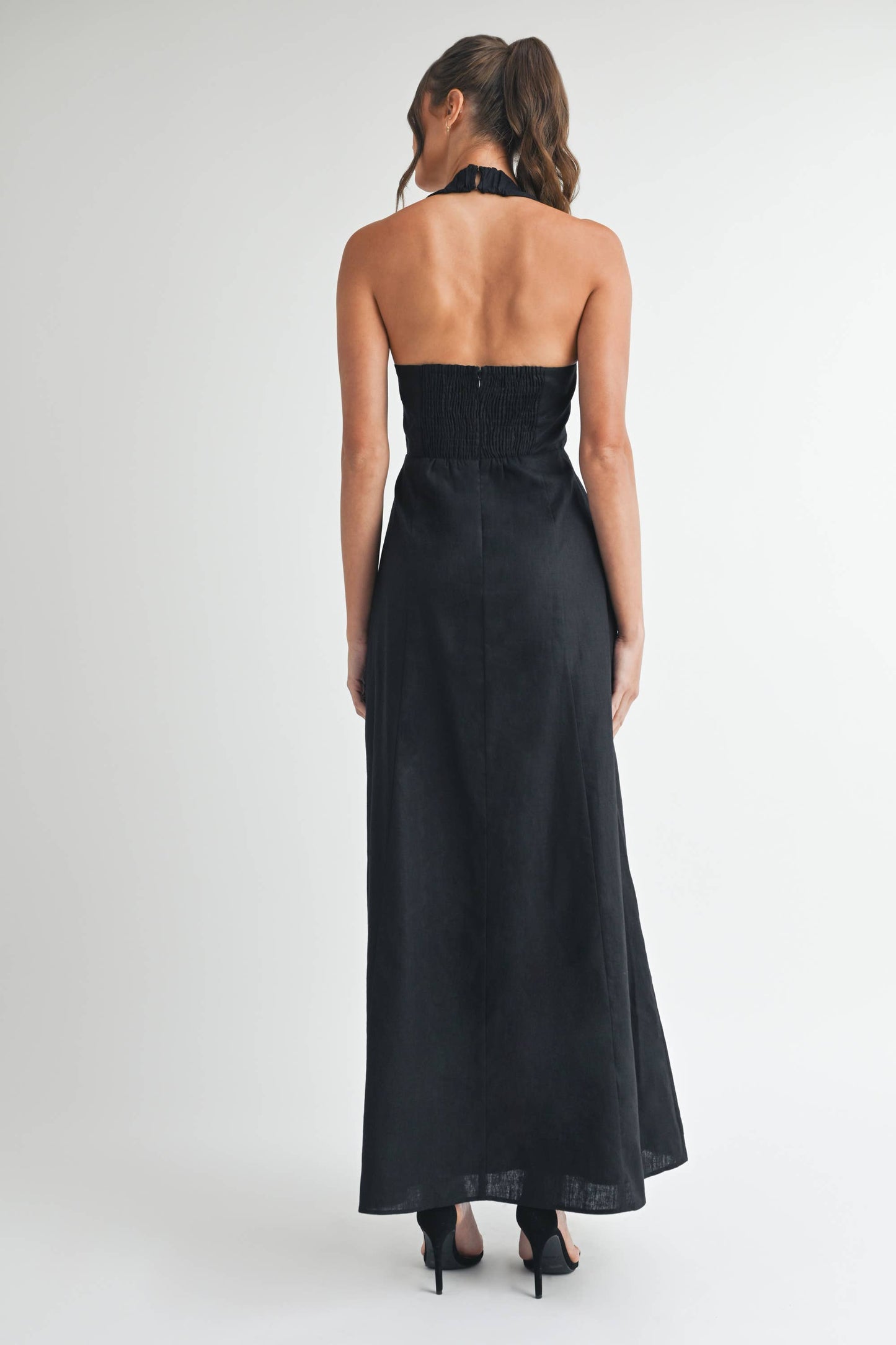 Black Linen Maxi Dress